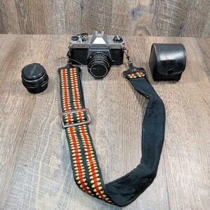 Asahi Pentax K1000 35mm Film Camera w/SMC Pentax-M 50mm 2 Lens & Fisheye **READ